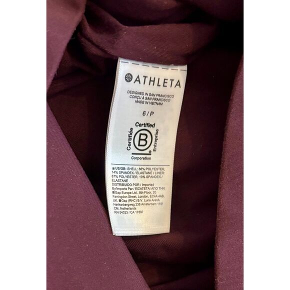 EUC Athleta Attitude Lined Pant, Spiced Cabernet, Sz 6 PETITE - Picture 6 of 6